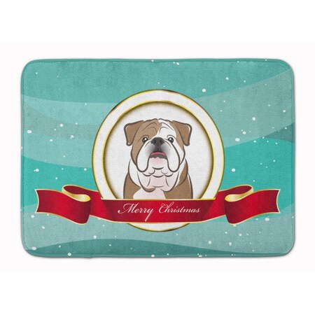 Carolines Treasures English Bulldog Merry Christmas Machine Washable Memory Foam Mat BB1529RUG